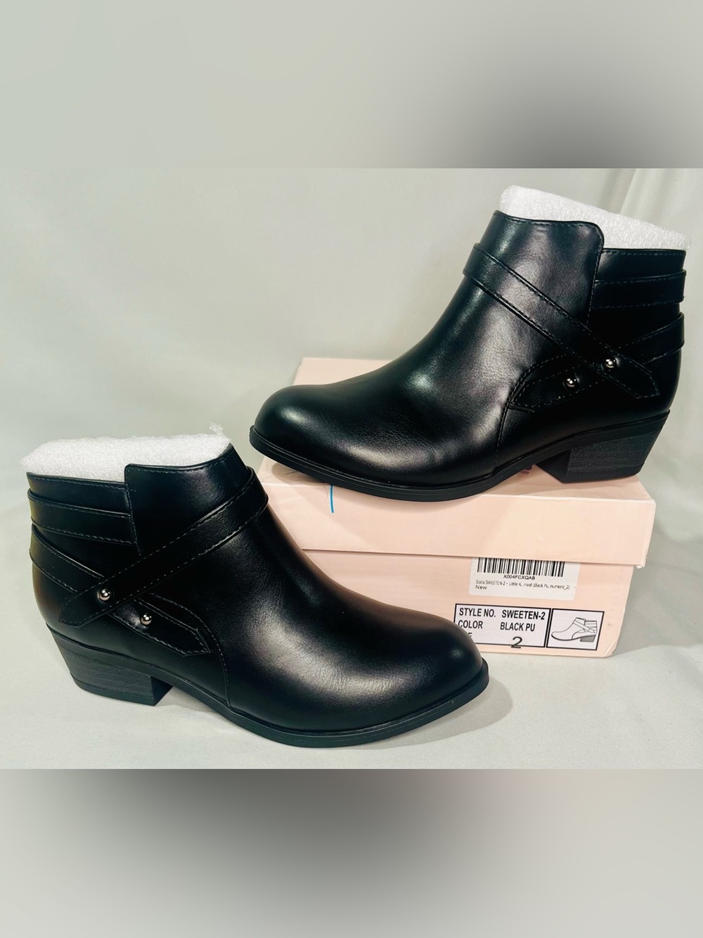 Classic Black Ankle Booties for Girls - Sleek Low Heel